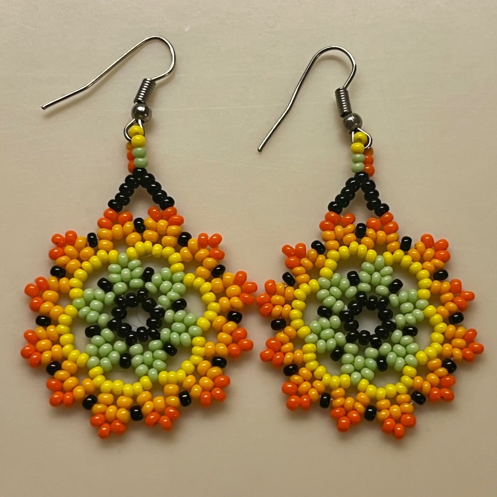 Huichol beaded Mexican Earrings
